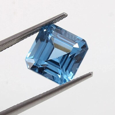 #ad 4.4 Ct Natural Santa Maria Blue Aquamarine Asscher Cut Loose Certified Gemstone $20.99