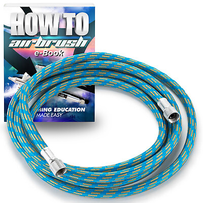Braided Airbrush Air Hose 1 8quot; BSP Fits Most Brands Choose 6#x27; or 10#x27; $7.99