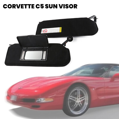 #ad LH n RH Sun Visor For 1997 04 Chevy Corvette C5 Black Replace 10442033 10442034 $35.09