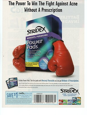 #ad Stridex Power Pads Knock Out Acne 2007 Video Game PRINT AD $13.64