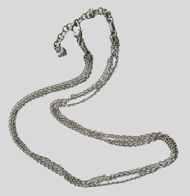 #ad Brighton 18quot; Silver Plated Triple Chain Necklace with Extender Retired $19.20