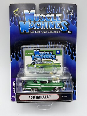 #ad Muscle Machines 1958 Impala Green 03 03 1 64 Scale FREE SHIPPING $13.59