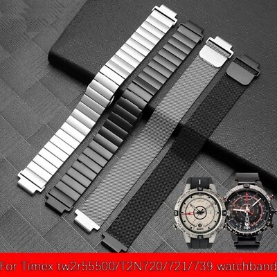 #ad Stainless Steel End Metal Watchband Fit For TIMEX T2N720 T2N721 TW2R55500 T2N739 $42.99