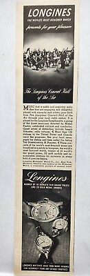 #ad 1944 Longines Watch Concert Hall Of The Air Vintage Print Ad Man Cave Art NY $10.88