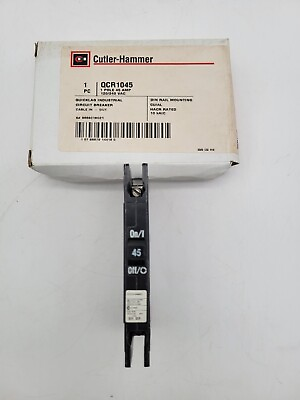 #ad Cutler Hammer QCR1045 Circuit Breaker 45 Amp 240 VAC 1 Pole DIN Rail Mount NOS $40.00