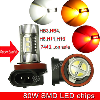 #ad 80W LED High Power SMD Car Truck Auto Fog DRL Light Projector Lens Bulb Lamps $39.99