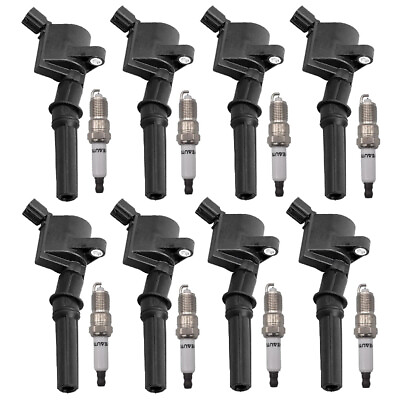 #ad 8 Ignition Coils 8 Iridium Spark Plugs for Ford F150 Expedition Crown Victoria $68.88