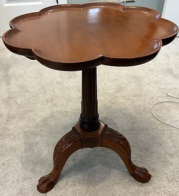 #ad Antique Pedestal Wood Stand Accent Table Mahogany Rare $750.00