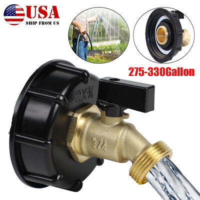 #ad IBC Tote Water Tank Adapter 2quot;Brass Hose Faucet Valve Connector275 330Gallon US $11.99