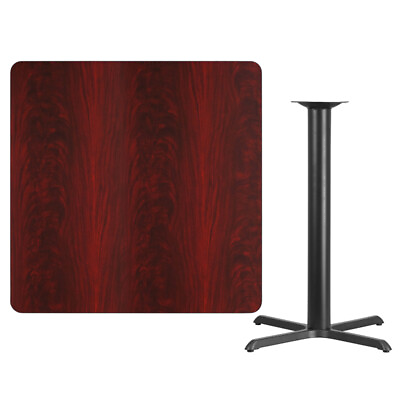 #ad 42quot; Square Mahogany Laminate Table Top With Base Bar Height Restaurant Table $279.95