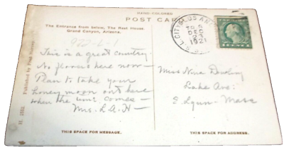 #ad 1921 UNION PACIFIC SALT LAKE CITY amp; LOS ANGELES TRAIN #8 RPO HANDLED POST CARD $25.00