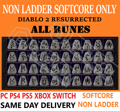 #ad NON LADDER ALL RUNES DIABLO 2 RESURRECTED ITEMS D2R ✅ PC PS4 PS5 XBOX SWITCH ✅ $1.70