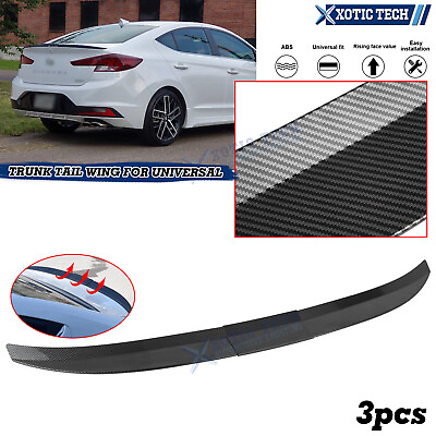 #ad 3x Rear Trunk Lid Trim Carbon Fiber Style Wing For Hyundai Elantra Sonata Accent $38.99