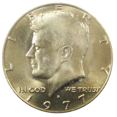#ad 1977 D Kennedy Half Dollar Uncirculated US Mint $3.19