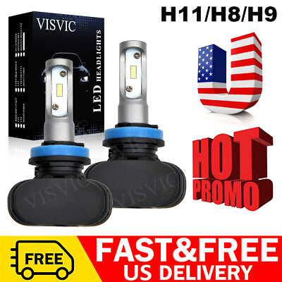 #ad H11 H9 High Low Beam Combo 240W 52000LM LED Headlight Bulbs Kit 6000K White $13.27