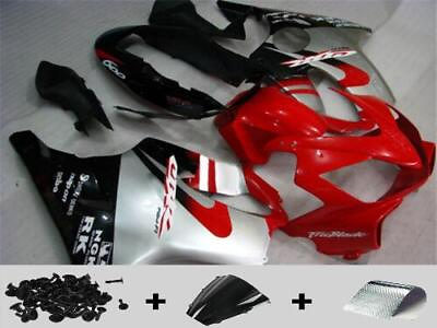 #ad MS Injection Fairing Black Red Kit Fit for ABS Honda CBR600F4I 2004 2007 k008 $579.99