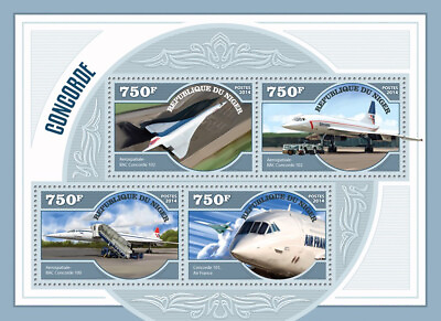 #ad Aviation Concorde Stamps Niger 2014 MNH Aircraft Aerospatiale BAC 4v M S GBP 4.99