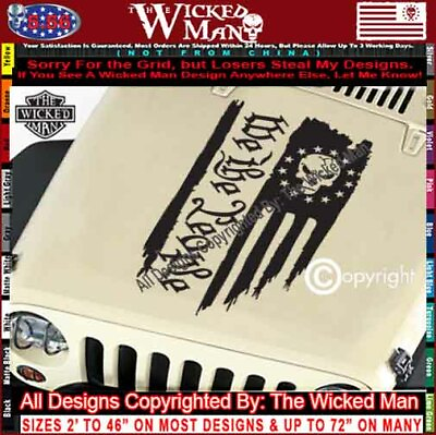 #ad The Wicked Man We The People Tattered Flag Vertical Star Right Sticker Decal $99.99