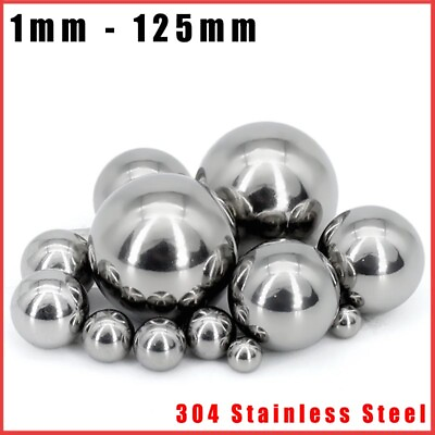 #ad 1mm To 125mm 304 Stainless Steel Ball Bearings Solid Round Balls Small Large $1.65