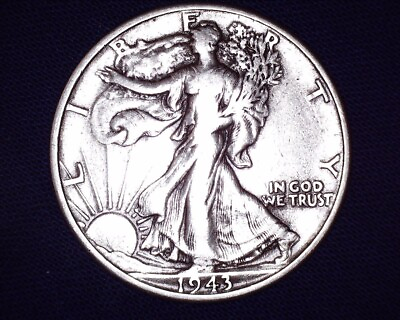 #ad 1943 P Silver Walking Liberty Half Dollar Nice Coin #WL719 $29.00