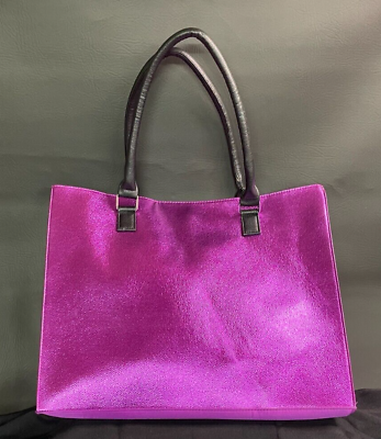 #ad SILK ELEMENTS Shimmery TOTE By Sally Beauty Shimmery Vinyl 1 Side Canvas NWOT $21.50