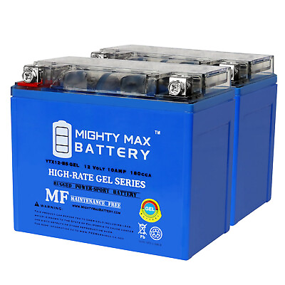 #ad Mighty Max YTX12 BSGEL 12V 10Ah GEL Replaces Triumph Scrambler 11 13 2 Pack $74.99