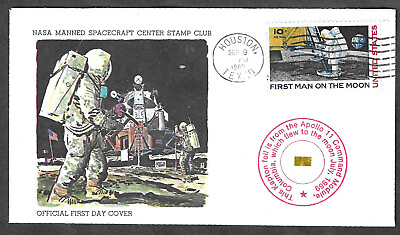 #ad Apollo 11 Official 1st Day Cover With Gold Kapton Foil FLOWN To The Moon Red $99.95