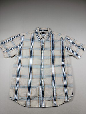 #ad Arizona Medium Plaid Cotton Men#x27;s Short Sleeve Button Up Shirt $10.00