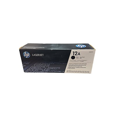 #ad HP Q2612A 12A Hewlett Packard Black Toner Cartridge Genuine OEM New Sealed $37.59
