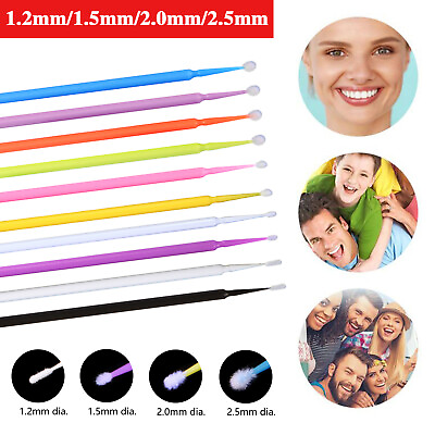 #ad 100pcs pack Dental Microbrush Micro Brush Applicator Tip Regular Fine Ultrafine $3.99
