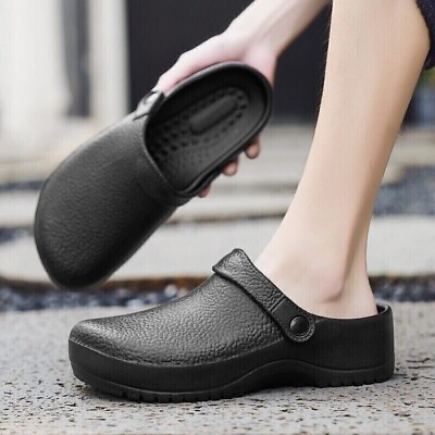 #ad Oil Resistant Summer Work Shoes Cushion Chef Shoes Safety Kitchen Non Slip Shoes $19.19