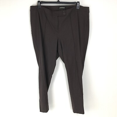 #ad Lane Bryant Slim Leg Dress Pants Women#x27;s Plus Size 22 Brown Stretch High RIse $17.99