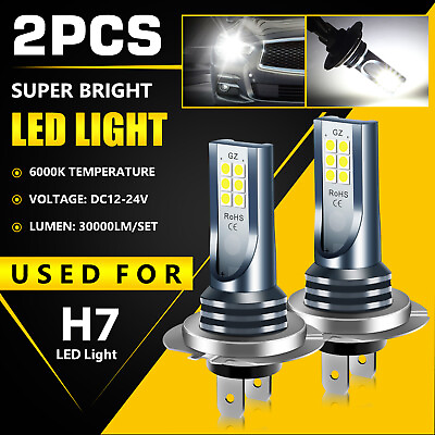 #ad #ad 2x Super Bright H7 LED Headlight Kit High Low Beam DRL Bulbs 30000LM 6000K White $9.98