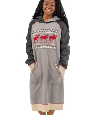 #ad Lazy One Cabin Moose Long Hoodie $22.98