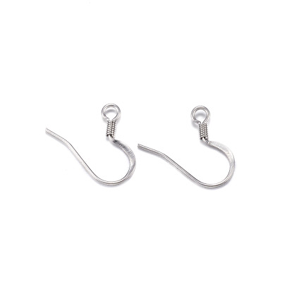 #ad 50pcs 304 Stainless Steel Earring Hooks Flat French Earwires Findings 14x17x2mm $7.33