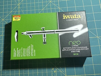 #ad #ad Used NEO for Iwata BCN Siphon Feed Dual Action Airbrush With 2 Glass Jars $44.99