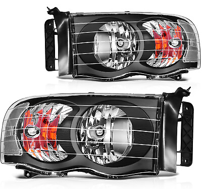 #ad For 2002 2005 DODGE RAM 1500 3500 Headlights Assembly Pair DriverPassenger Side $63.88