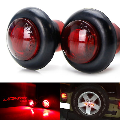 #ad Rear Mount Spare Tire Lug Nut Insert Red 3rd LED Brake Lights For Jeep Wrangler $30.59