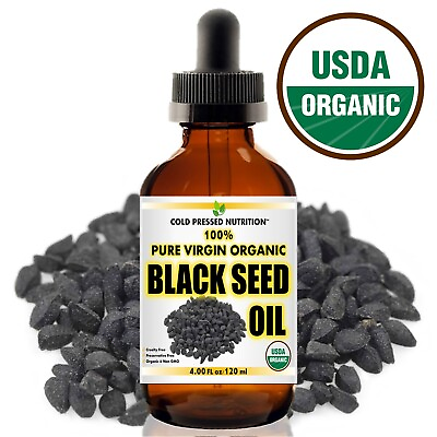 #ad 100% Pure Virgin CERTIFIED Organic Black Seed Oil Edible Cold Pressed Cumin 4oz $11.99