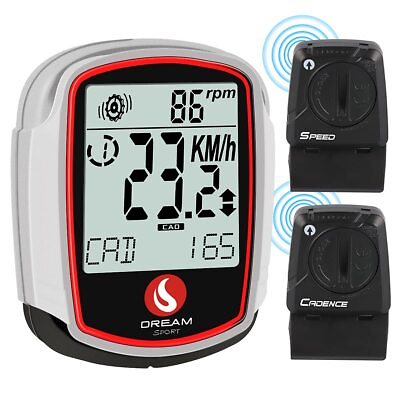 #ad Wireless Bike Computer with Speed and Cadence Sensor Speedometer Odometer Cyc... $30.05