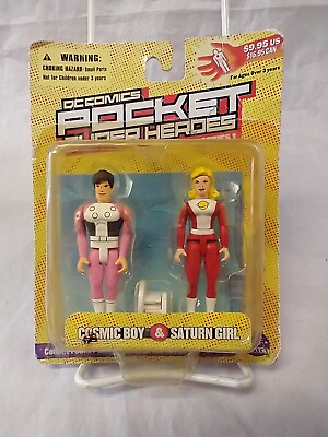 #ad DC Comics Pocket Super Heroes Cosmic Boy and Saturn Girl Action Figure 2 Pack $7.49