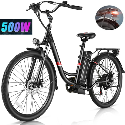 #ad 500W 48V Electric Bike 26in Mountain Bicycle for Menamp;Women Cruiser E bike SALE ✅ $538.99