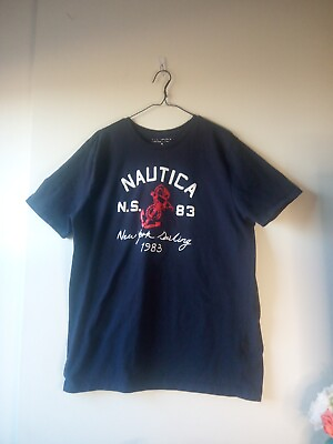 #ad nautica t shirt men xl Dk Blue 83 New York Sailing $5.99