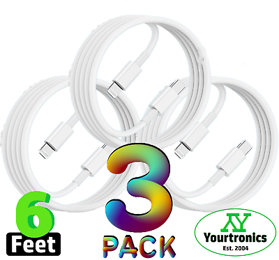 #ad 3 PACK 6ft Fast Charger Charging Cables For iPhone 14 13 12 11 X XR Plus Pro Max $5.95