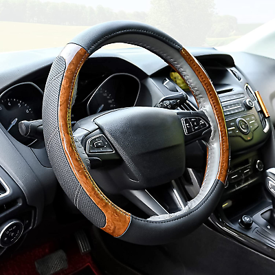 #ad Microfiber Leather Steering Wheel Cover Sporty Car Wheel Cover for Men and Women $24.29