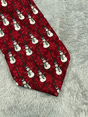 #ad Christmas Snowman Neck Tie Color Logo Print Material Classic Width Length Mens $17.09