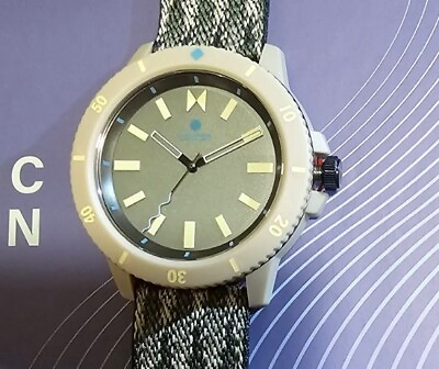 #ad MVMT Ocean Plastic Edition Watch With 45mm Atlantic Green Face amp; Fabric Band $65.00