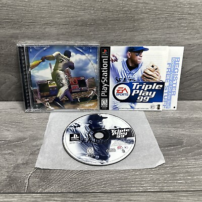 #ad NM📀w Reg Card Triple Play 99 Baseball Complete CIB MLB PlayStation 1 PS1 A Rod $7.64