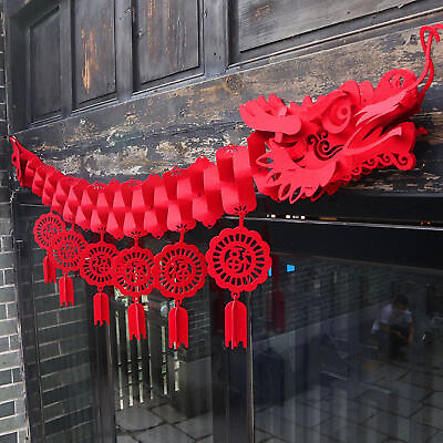 #ad 3D Chinese New Year Dragon Garland Ceiling Hanging Decor for Spring Festival $14.19