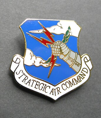 #ad Strategic Air Command USAF Air Force Large Lapel Pin Badge 1.5 inches $6.94
